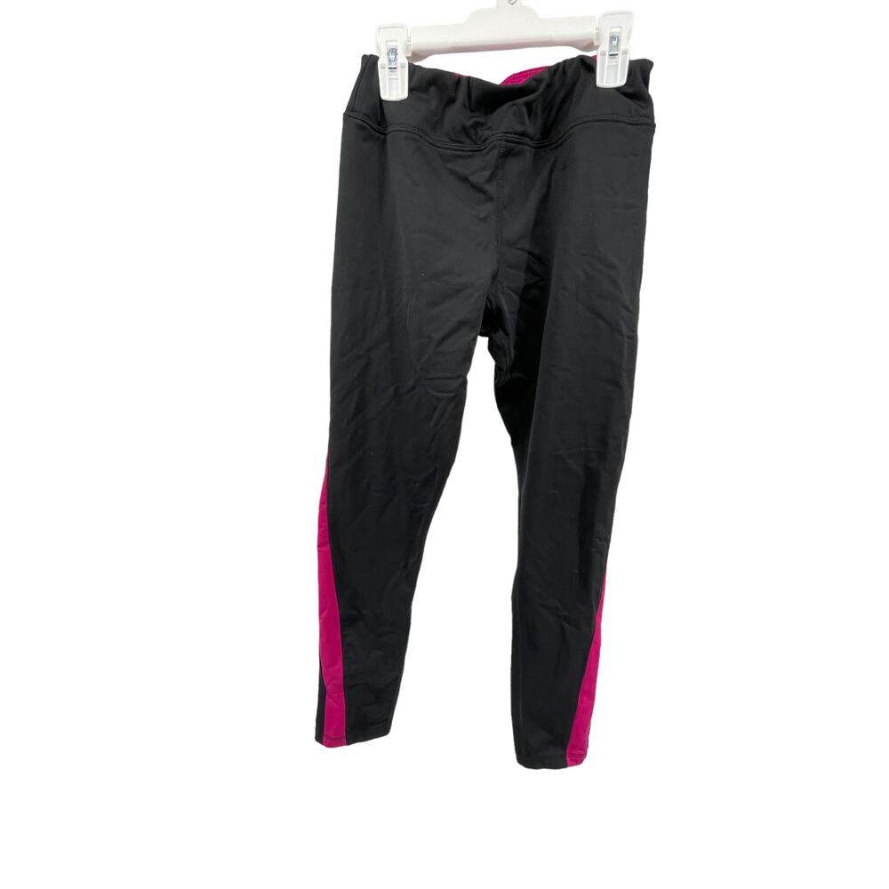 Athletic Works Black Pink Stripe Athletic Leggings Youth Size XL 14-16